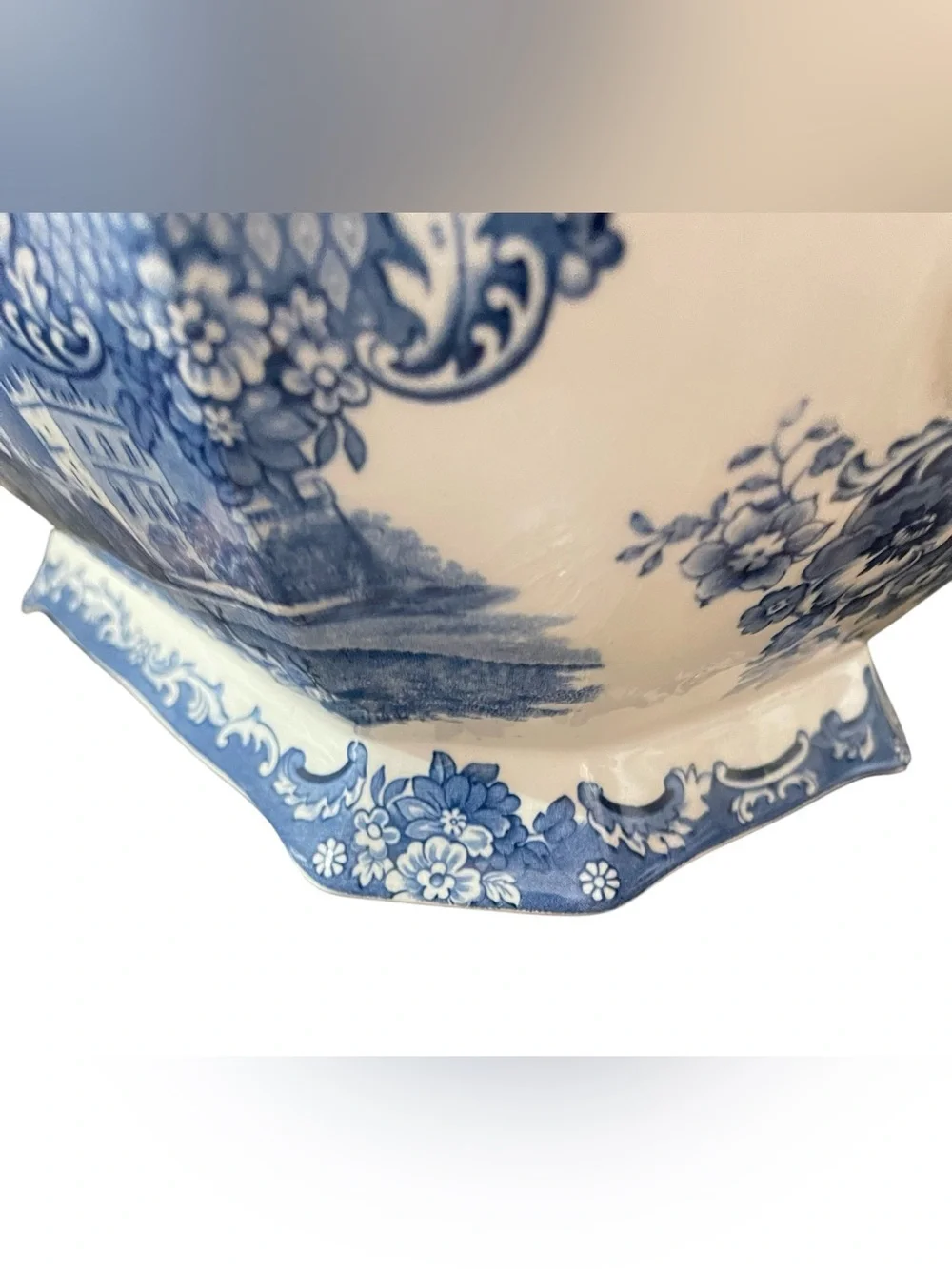 Vintage Johnson Bros "Old Britain Castles" Blue Ironstone Tureen Set- England - Picture 7 of 10